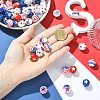 90Pcs 9 Styles Printed Wood European Beads WOOD-CJ0002-69-4