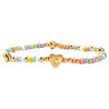 Summer Stainless Steel Heart Alphabet Colorful Glass Seed Beaded Stretch Bracelets for Women JV8929-29-1