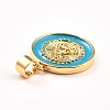 Brass Enamel Pendants KK-P209-03G-06-RS-3