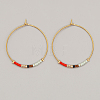 Glass Seed Beaded Hoop Earrings XS8443-10-1