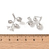 Brass with Clear Cubic Zirconia Stud Earring Findings KK-G499-03P-3