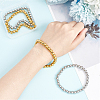 4Pcs 2 Colors 201 Stainless Steel Round Beaded Stretch Bracelets Set for Men Women BJEW-BC0001-15B-3