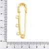 Iron Rhinestone Safety Pins Brooch Findings IFIN-A021-01A-G-2