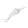 3Pcs 3 Styles Electroplated Natural Quartz Crystal Nuggets Copper Wire Wrapped Pendants PALLOY-JF03128-01-5