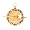 Natural Yellow Hematoid Quartz Copper Wire Wrapped Pendants PALLOY-TA00426-03-1