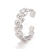 304 Stainless Steel Flat Round Wrap Open Cuff Ring for Women RJEW-A005-34P-2