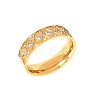 304 Stainless Steel with Clear Cubic Zirconia Finger Rings FS-WG2FC1C-17-2