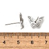 Butterfly Brass Micro Pave Cubic Zirconia Ear Studs EJEW-D304-34P-3