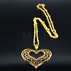 Hollow Out Heart 201 Stainless Steel Pendant Necklaces for Women FS-WG1E05F-02-3