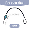 2Pcs Alloy Enamel with Synthetic Gemstone Oval Bolo Tie Necklaces NJEW-DC0001-28-2