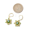 Star of David & Evil Eye Handmade Glass Seed Beads Leverback Earrings EJEW-MZ00389-03-3