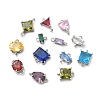 Brass Micro Pave Cubic Zirconia Connector Charms KK-F892-54P-1