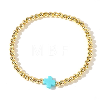 Brass Round Beaded Bracelets for Women SB9067-17-1