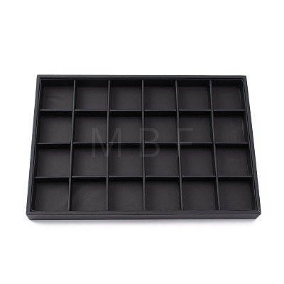 Stackable Wood Display Trays Covered By Black Leatherette X-PCT107-1