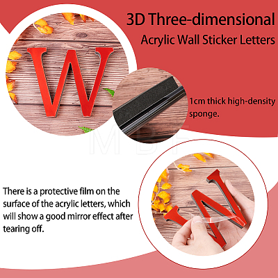 CREATCABIN Acrylic Mirror Wall Stickers Decal DIY-CN0001-13B-W-1