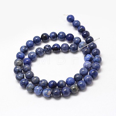 Natural Grade AA Dumortierite Quartz Round Bead Strands X-G-P075-43-4mm-1