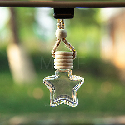 Star Glass Empty Refillable Car Perfume Bottle PW-WGCBE1F-01-1