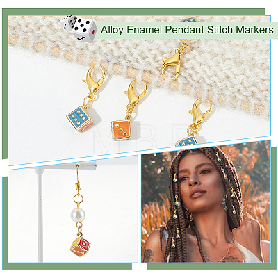Alloy Enamel Pendant Stitch Markers HJEW-AB00601-1