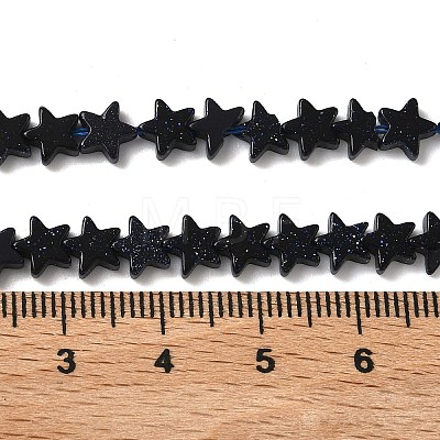 Synthetic Blue Goldstone Beads Strands G-F817-A07-01-1