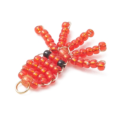 Copper Wire Wrapped Beaded Octopus Charms PALLOY-MZ01203-1