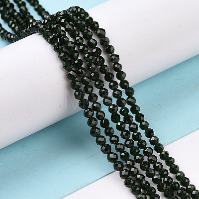 Synthetic Green Goldstone Beads Strands G-E591-07B-1