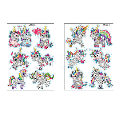 DIY Diamond Painting Sticker Kit UNIC-PW0001-013-1