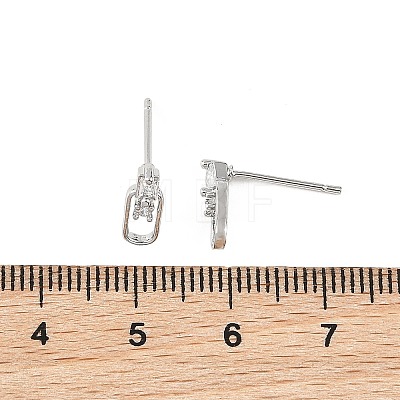 SHEGRACE Brass Micro Pave Cubic Zirconia Stud Earrings XGRQ4N847-727P-1