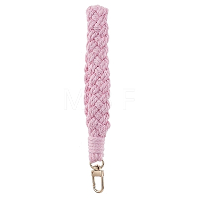 Handmade Macrame Cotton Threads Wrist Strap Pendant Decoration HJEW-JM02625-01-1