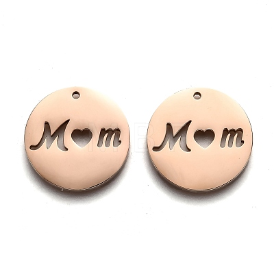 Ion Plating(IP) Mother's Day 304 Stainless Steel Pendants STAS-F261-05RG-1
