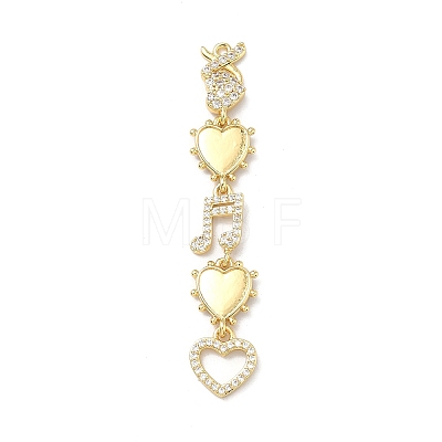 Brass Micro Pave Clear Cubic Zirconia Big Pendants KK-B176-02G-05-1