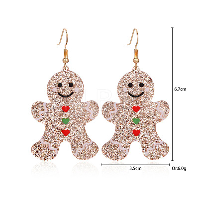 Christmas Alloy Rhinestone Dangle Earrings FS-WGC5D36-14-1
