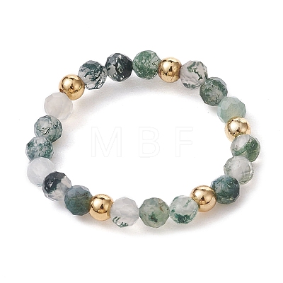 3Pcs 3 Style Natural Mixed Gemstone Round Beaded Stretch Rings Set RJEW-TA00087-1