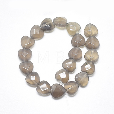 Natural Grey Agate Beads Strands G-S357-E01-08-1