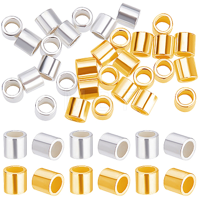 50Pcs 2 Colors 925 Sterling Silver Crimp Beads STER-BBC0009-67-1