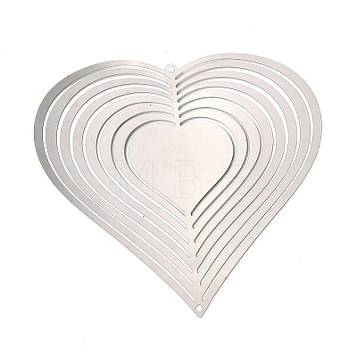 Heart 201 Stainless Steel 3D Rotating Hanging Wind Spinner STAS-C166-03B-P-1