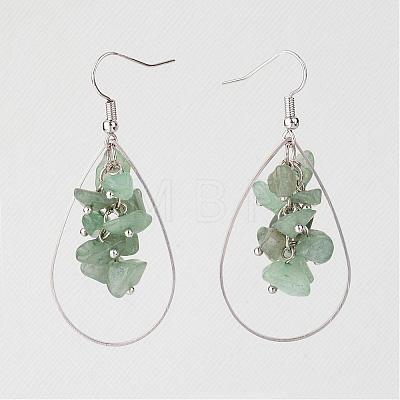 Natural Gemstone Dangle Earrings EJEW-JE02105-1
