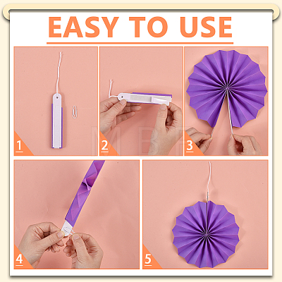 6Pcs Paper Fans Flower for Wedding Birthday Carnival Welcome Party Decorations DIY-WH0349-570-1