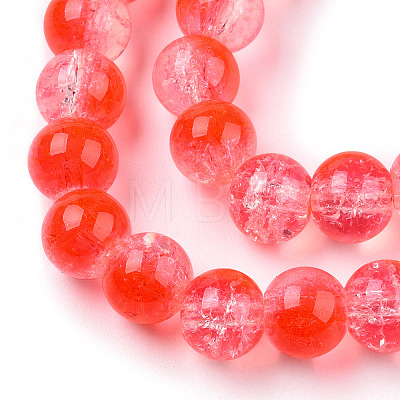 Transparent Crackle Baking Painted Glass Beads Strands DGLA-T003-01B-12-1