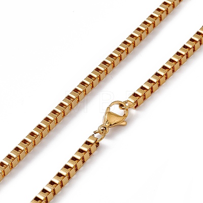 201 Stainless Steel Box Chain Necklace for Men Women NJEW-P268-A41-2X5-1