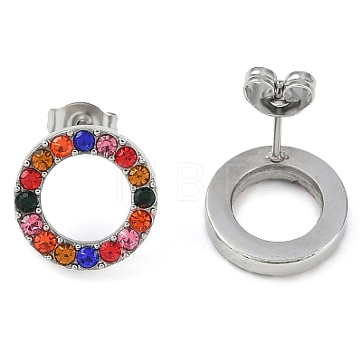 304 Stainless Steel Stud Earrings EJEW-C099-09P-01-1