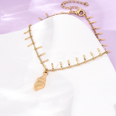 Ocean 304 Stainless Steel Charm Anklets for Women SA-CBA3D94-04A-G-1