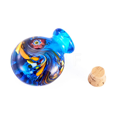Handmade Lampwork Perfume Bottle Pendants LAMP-TADJ0001-05D-1