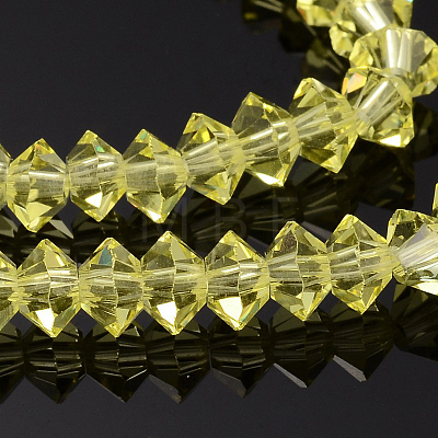 Faceted Bicone Transparent Glass Bead Strands GLAA-J082-A12-1
