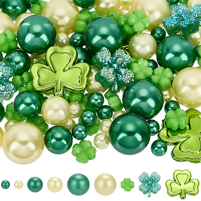 122Pcs 9 Styles ABS Imitation Pearl Beads & PP Plastic Beads & Opaque Acrylic Beads & Transparent Resin Cabochons KY-SP0001-79-1