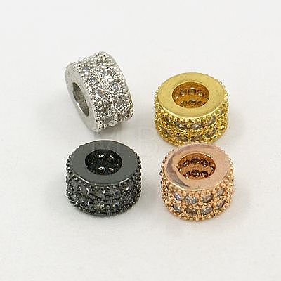 Brass Cubic Zirconia Beads ZIRC-F001-108-1