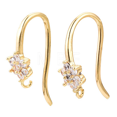 Brass Micro Pave Cubic Zirconia Earring Hooks X-KK-T063-015-NF-1