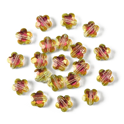 20Pcs Transparent Electroplate Glass Beads GLAA-YW0005-11F-1