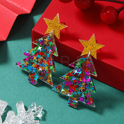Unique Christmas Tree Stud Earrings RO7325-3-1