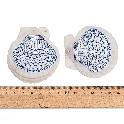 Printed Natural Shell Big Pendants SH-CBA93AD-19D-1