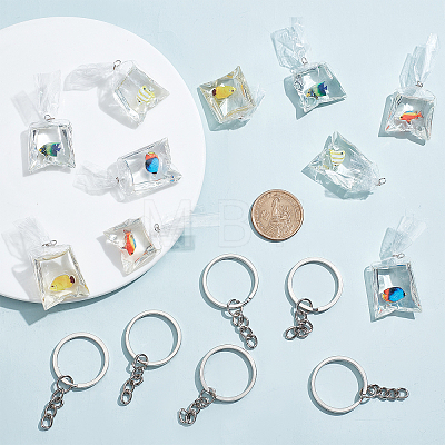  DIY 3D Goldfish Bag Keychain Making Kits DIY-NB0007-43-1
